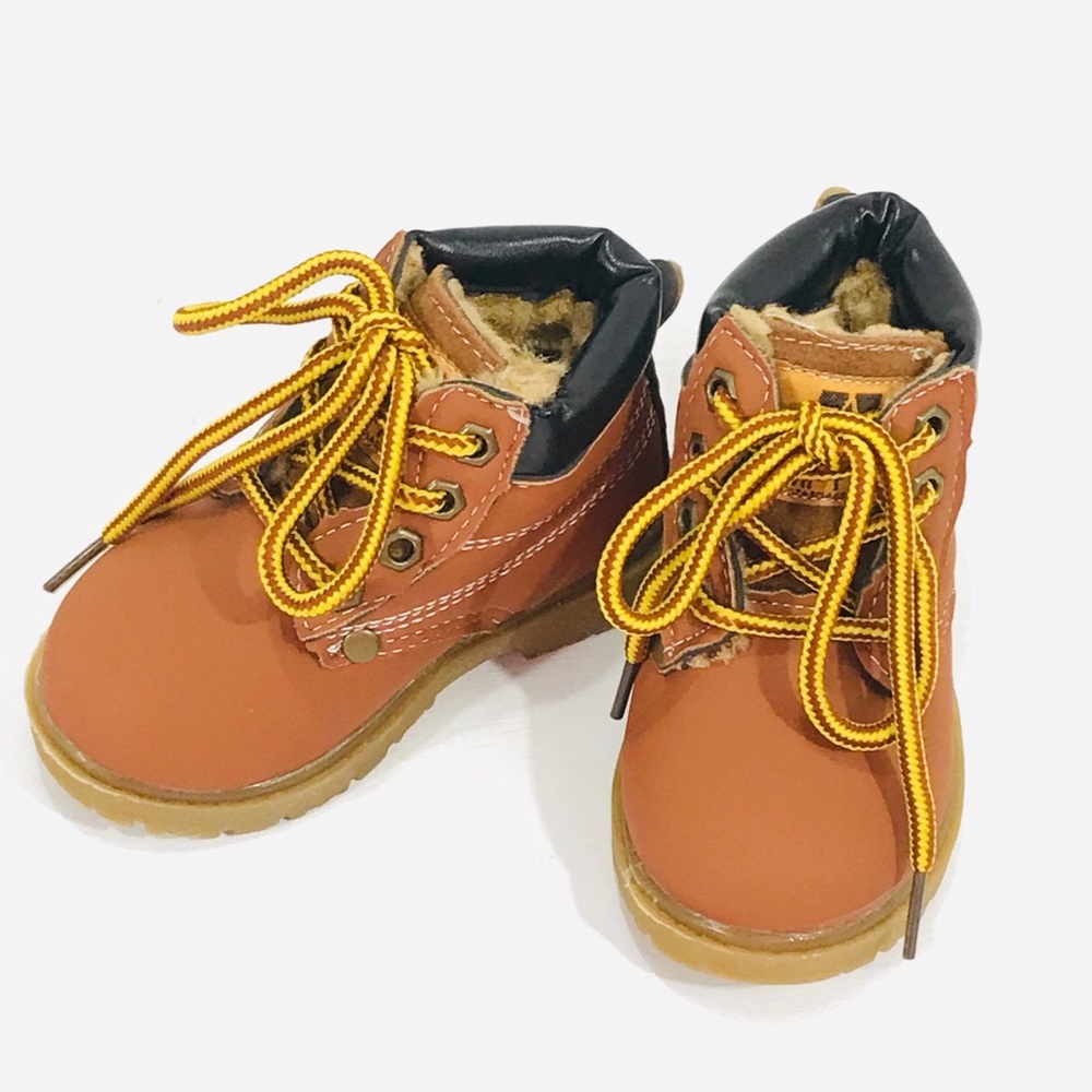 Comfy Kids Faux Fur Lined Boots Tan Baby 4